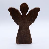 Angelo in Legno di Mango 19cm – Decorazione Dorata