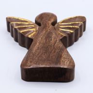 Angelo in Legno di Mango 19cm – Decorazione Dorata