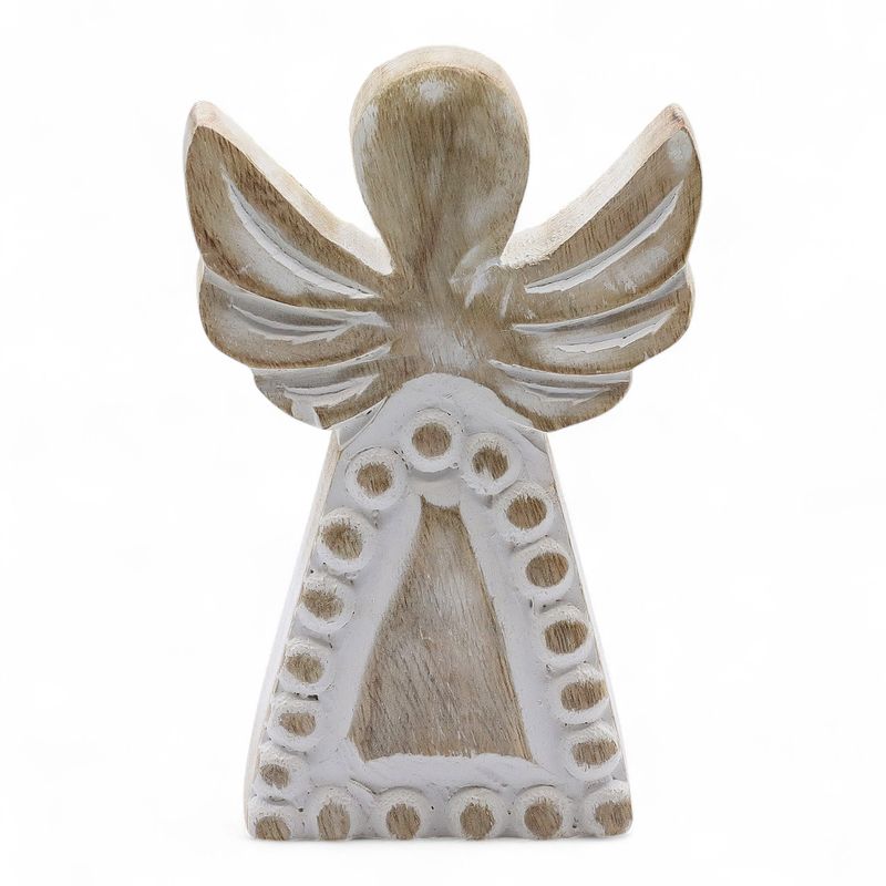 Angelo in Legno di Mango 13cm – Sbiancato