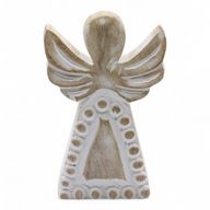 Angelo in Legno di Mango 13cm – Sbiancato