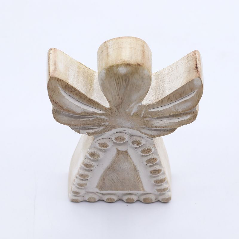 Angelo in Legno di Mango 13cm – Sbiancato