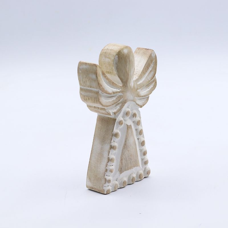 Angelo in Legno di Mango 13cm – Sbiancato