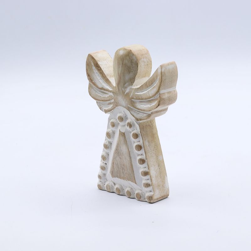 Angelo in Legno di Mango 13cm – Sbiancato