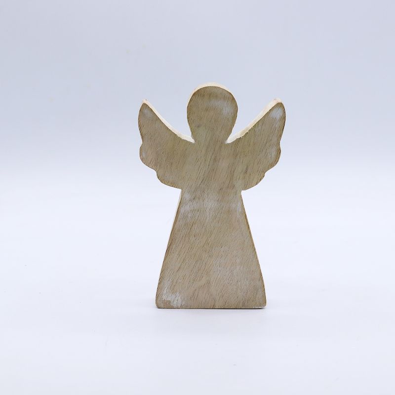 Angelo in Legno di Mango 13cm – Sbiancato