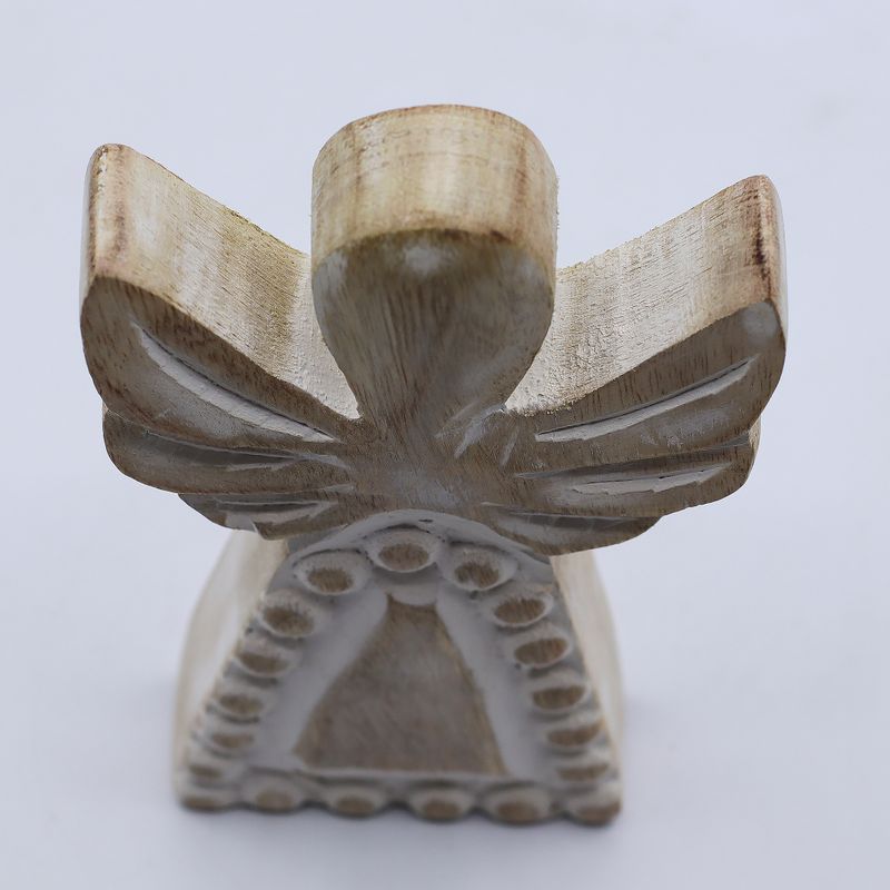 Angelo in Legno di Mango 13cm – Sbiancato