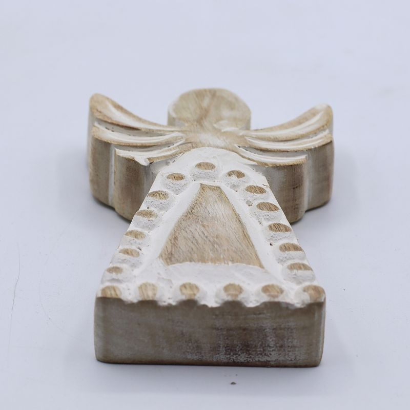 Angelo in Legno di Mango 13cm – Sbiancato