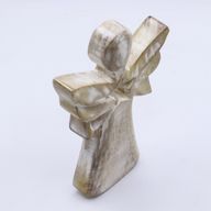 Angelo in Legno di Mango 18cm – Sbiancato con Stella Intagliata