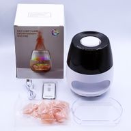 Diffusore di Aromi con Effetto Fiamma e Sale – Bianco USB – Cambio Colore e Timer