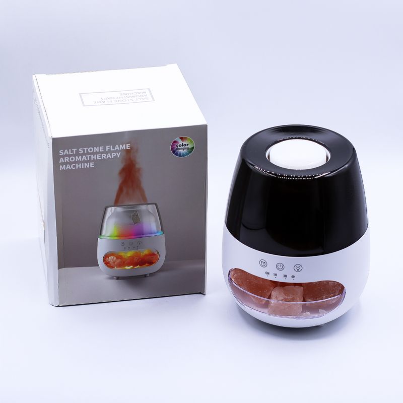 Diffusore di Aromi con Effetto Fiamma e Sale – Bianco USB – Cambio Colore e Timer