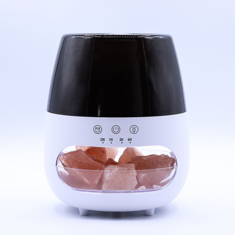 Diffusore di Aromi con Effetto Fiamma e Sale – Bianco USB – Cambio Colore e Timer