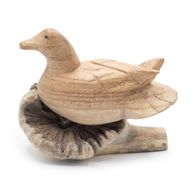 Scultura Artigianale in Legno Parasite - Anatra a Riposo