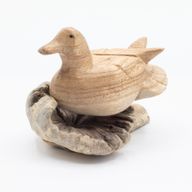 Scultura Artigianale in Legno Parasite - Anatra a Riposo
