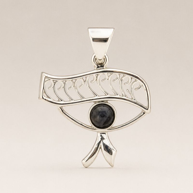 Pendenti Devozionali Placcati in Argento - Occhio di Cleopatra - Iolite