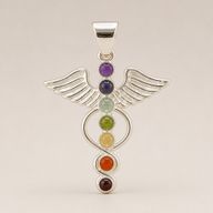 Pendenti Devozionali Placcati in Argento - Angelo Chakra
