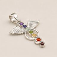 Pendenti Devozionali Placcati in Argento - Angelo Chakra