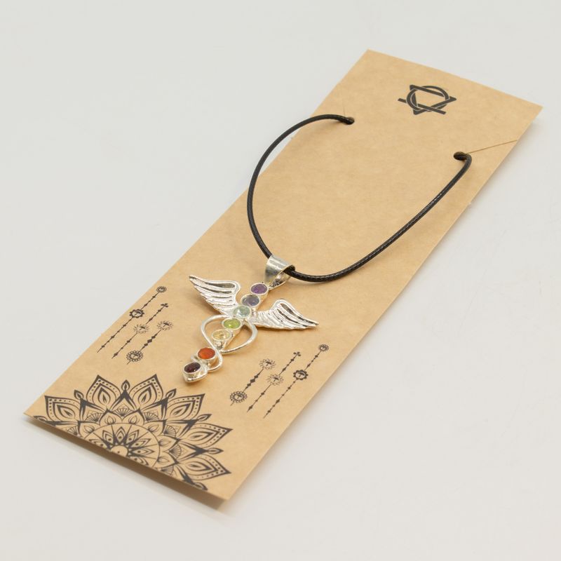 Pendenti Devozionali Placcati in Argento - Angelo Chakra