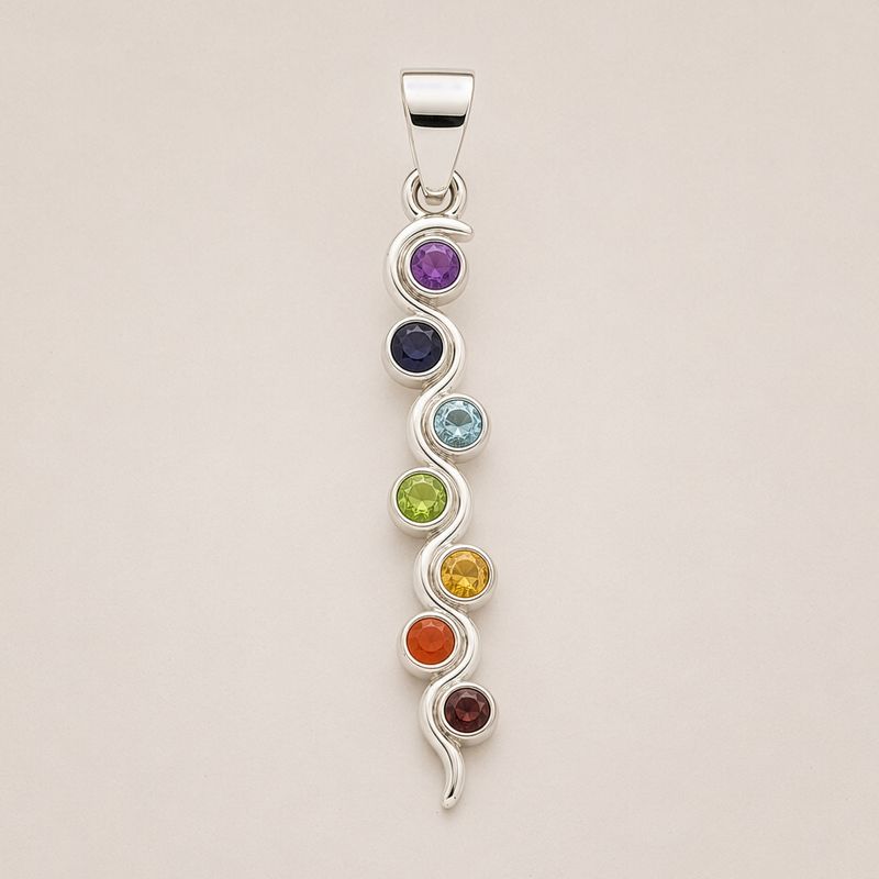 Pendenti Devozionali Placcati in Argento - Serpente Chakra
