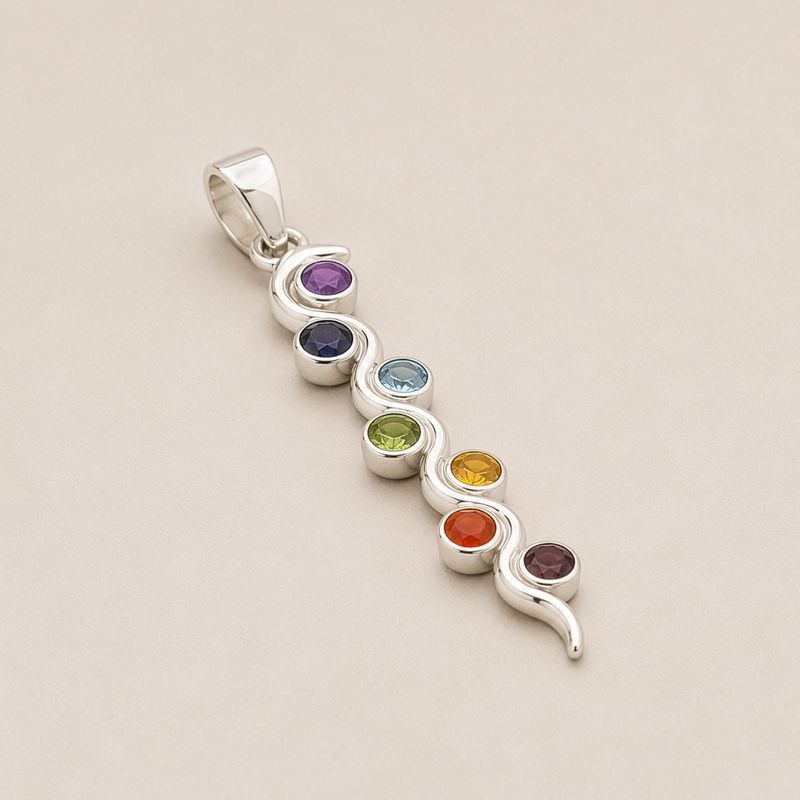 Pendenti Devozionali Placcati in Argento - Serpente Chakra