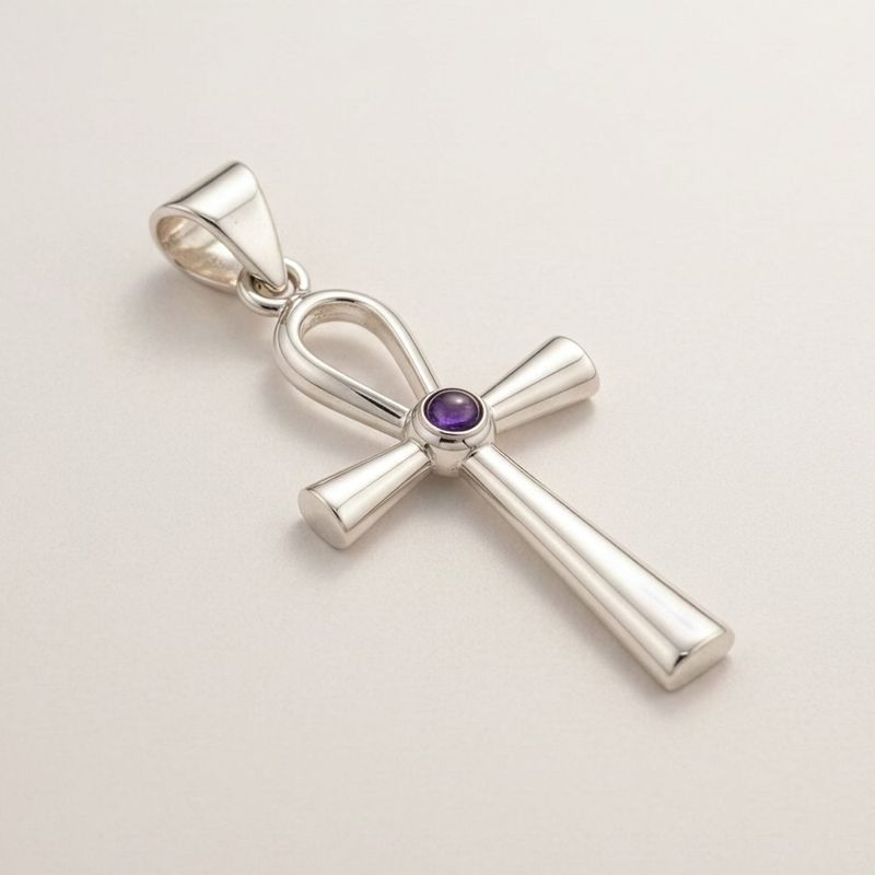 Pendenti Devozionali Placcati in Argento - Ankh, Simbolo della Vita Eterna