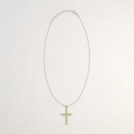 Pendenti Devozionali Placcati in Argento - Croce Peridoto