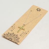 Pendenti Devozionali Placcati in Argento - Croce Peridoto