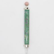 Bacchetta "Cuore Verdeggiante" 23cm - Rubino in Fuchsite e Quarzo Rosa