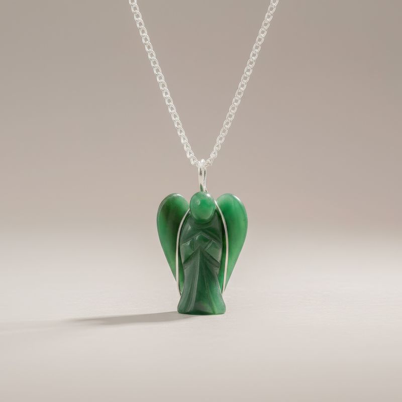 Pendente con Pietra Semipreziosa Angelo - Avventurina Verde