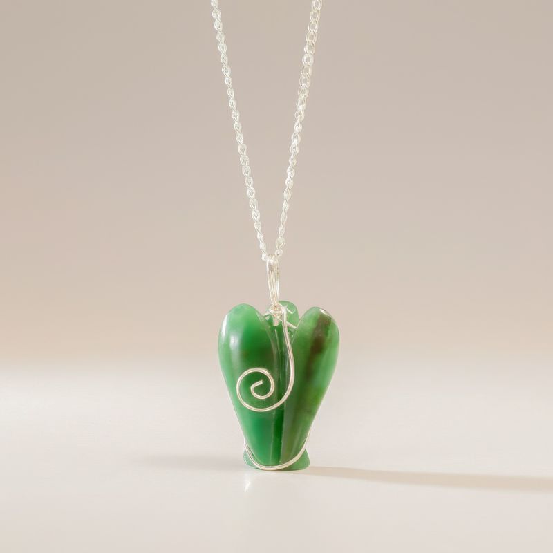 Pendente con Pietra Semipreziosa Angelo - Avventurina Verde