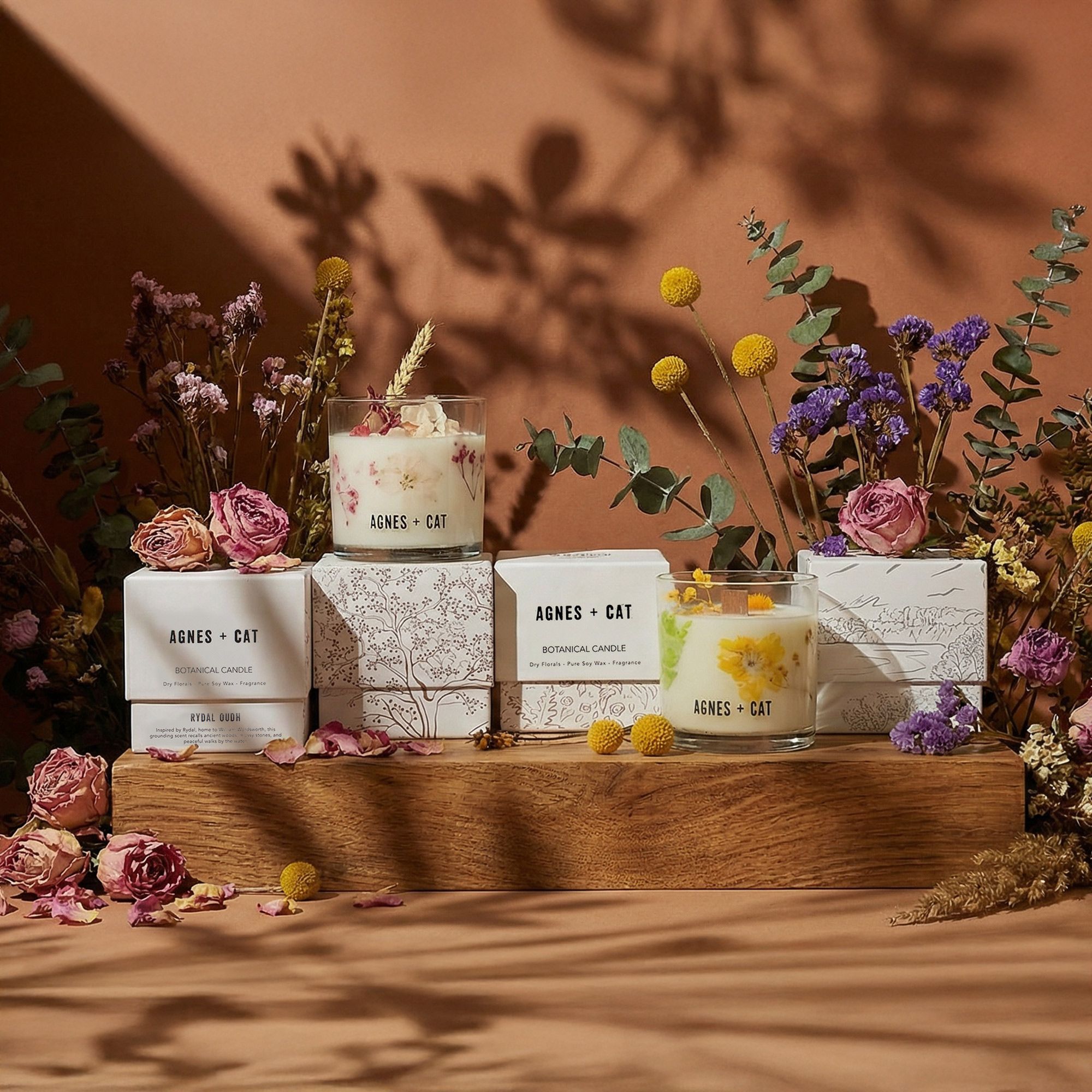 Candele Botaniche in Cera di Soia Agnes & Cat