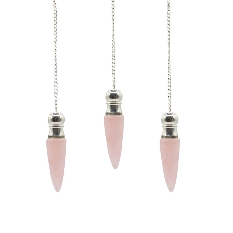 Pendolini Scoperta della Verità - Quarzo Rosa - Placcato Argento