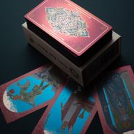 Set regalo in scatola rosa per carte dei Tarocchi con foil rubino - con libretto