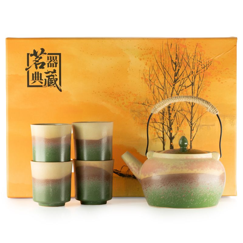 Set da tè giapponese in stile Kyusu - Per tè verde - Quattro tazze