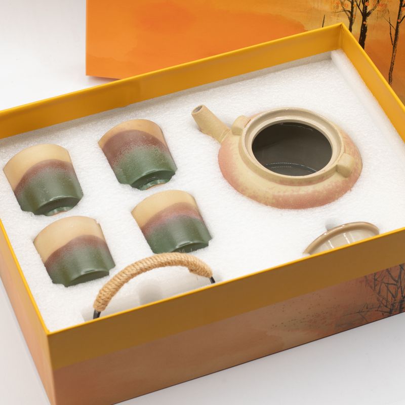 Set da tè giapponese in stile Kyusu - Per tè verde - Quattro tazze