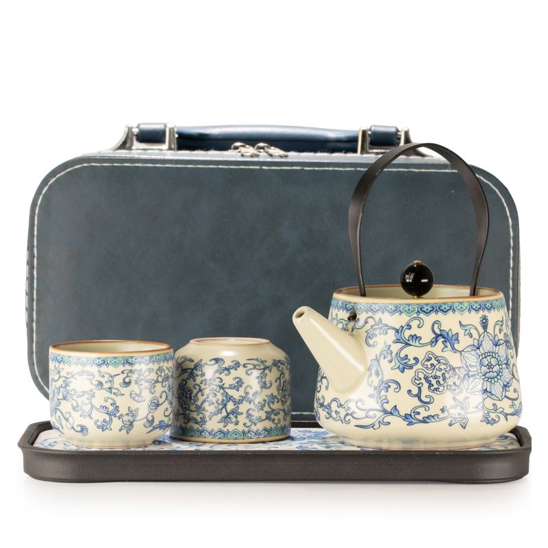 Set da viaggio con teiera e due tazze - China Ru Blue