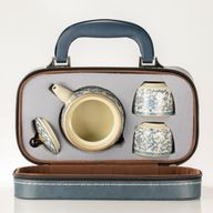 Set da viaggio con teiera e due tazze - China Ru Blue