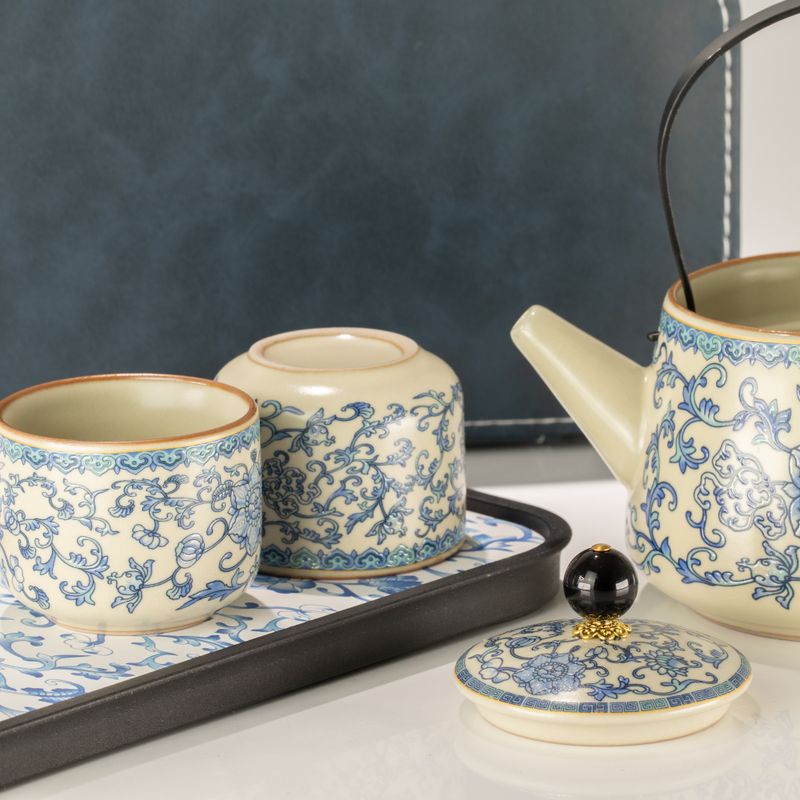 Set da viaggio con teiera e due tazze - China Ru Blue