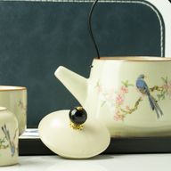 Set da viaggio di teiera e due tazze - Uccello Blu Dinastia Qing