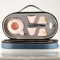 Set da tè da viaggio e quattro tazze - stile zucca vintage rosa