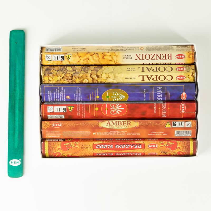 HEM Incenso Esagonale - Collezione di resina e cattura cenere (confezione assortita da 6 pezzi)
