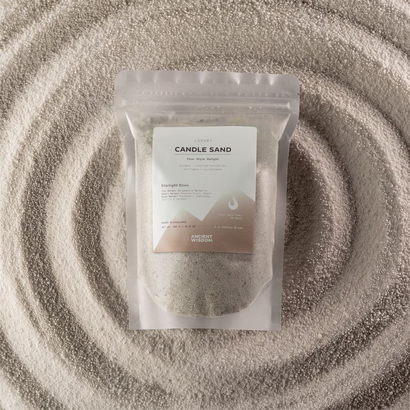 Candela profumata sabbia - bianco - Elisir Stellare - 300 g