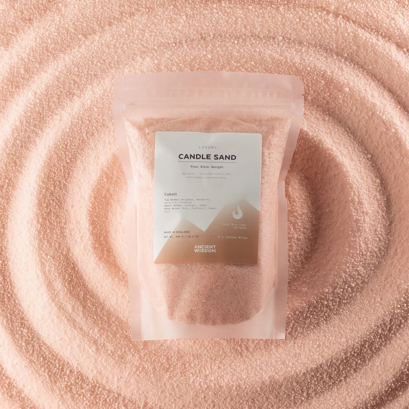 Candela profumata sabbia - taupe arancione - cobalto - 300 g