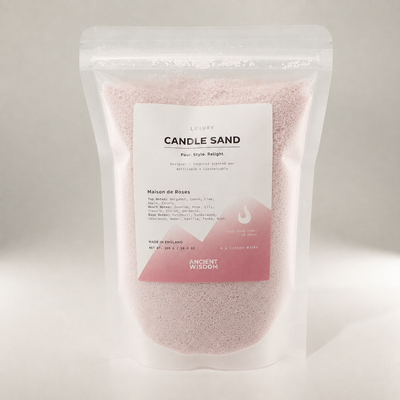 Candela profumata sabbia - rosa polvere - Maison de Roses - 300g