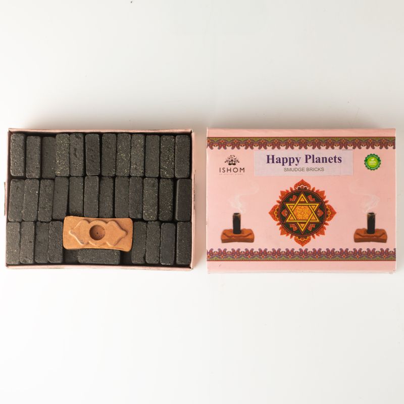 Confezione da 104 mattoni naturali per incenso Smudge e bruciatore - Happy Planets - Ritual Bricks