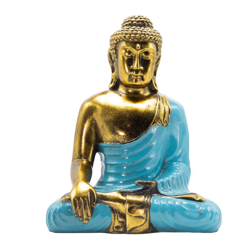 Buddha Turchese e Oro - Extra Grande 30 cm - Tocco della Terra (Illuminazione)
