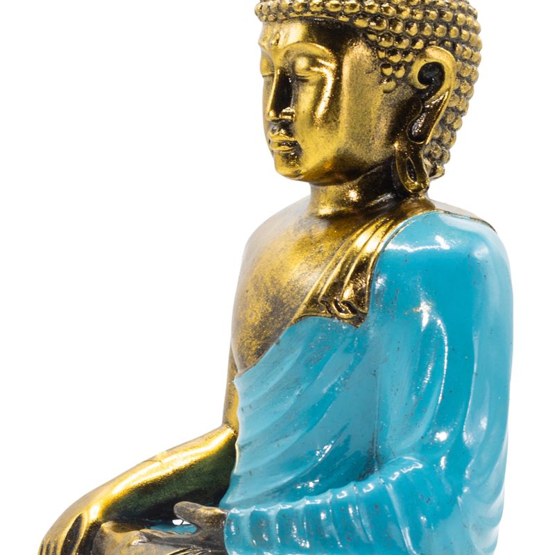 Buddha Turchese e Oro - Extra Grande 30 cm - Tocco della Terra (Illuminazione)