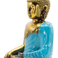 Buddha Turchese e Oro - Extra Grande 30 cm - Tocco della Terra (Illuminazione)