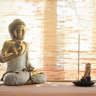 Buddha bianco e dorato - Extra grande 30 cm - Namaste (Benvenuto)
