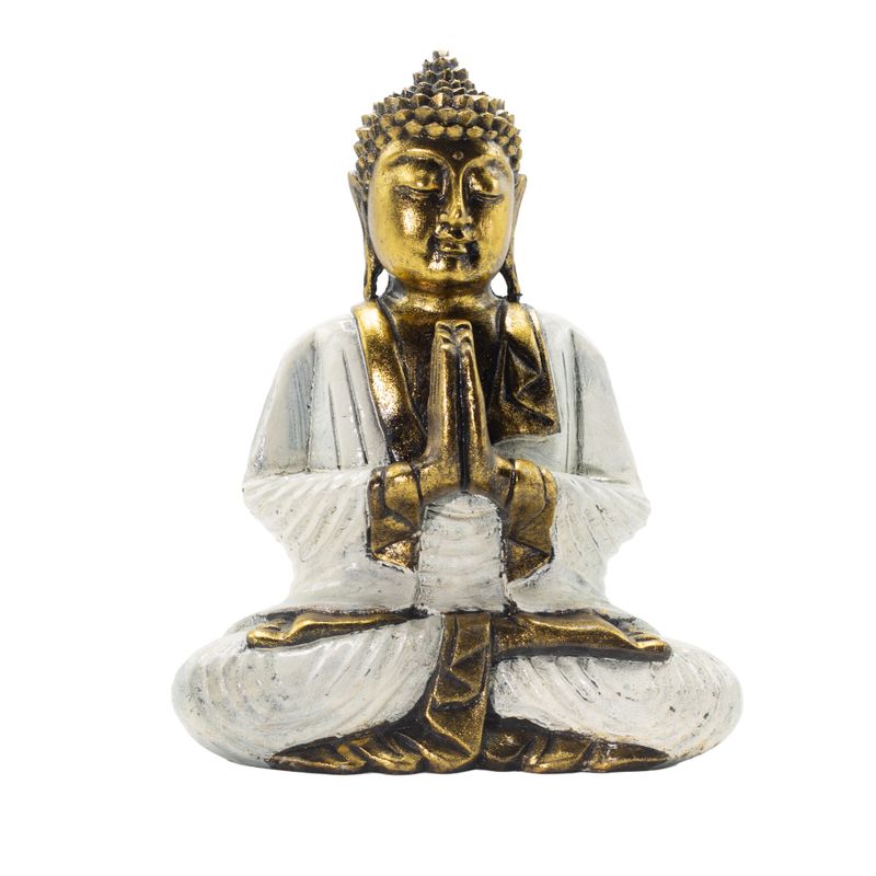 Buddha bianco e dorato - Extra grande 30 cm - Namaste (Benvenuto)