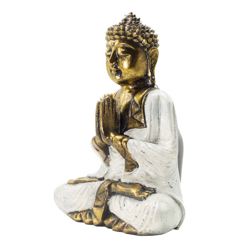 Buddha bianco e dorato - Extra grande 30 cm - Namaste (Benvenuto)
