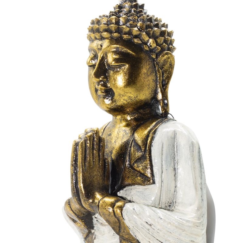 Buddha bianco e dorato - Extra grande 30 cm - Namaste (Benvenuto)